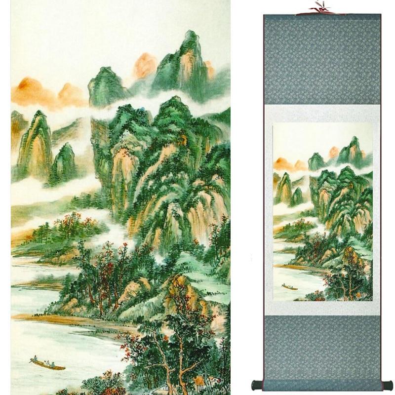 Chinese Art Scroll Painting Landscape Ancient Silk Picture Wall Ideas 18162-Chinese Style Finds™