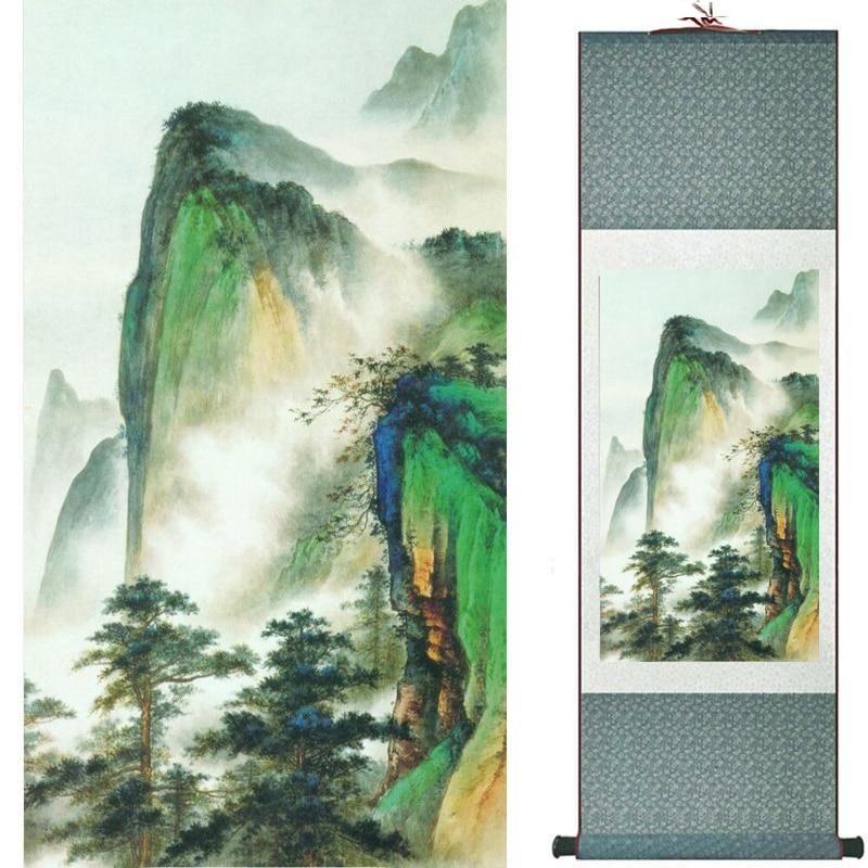 Chinese Art Scroll Painting Landscape Ancient Silk Picture Wall Ideas 18166-Chinese Style Finds™