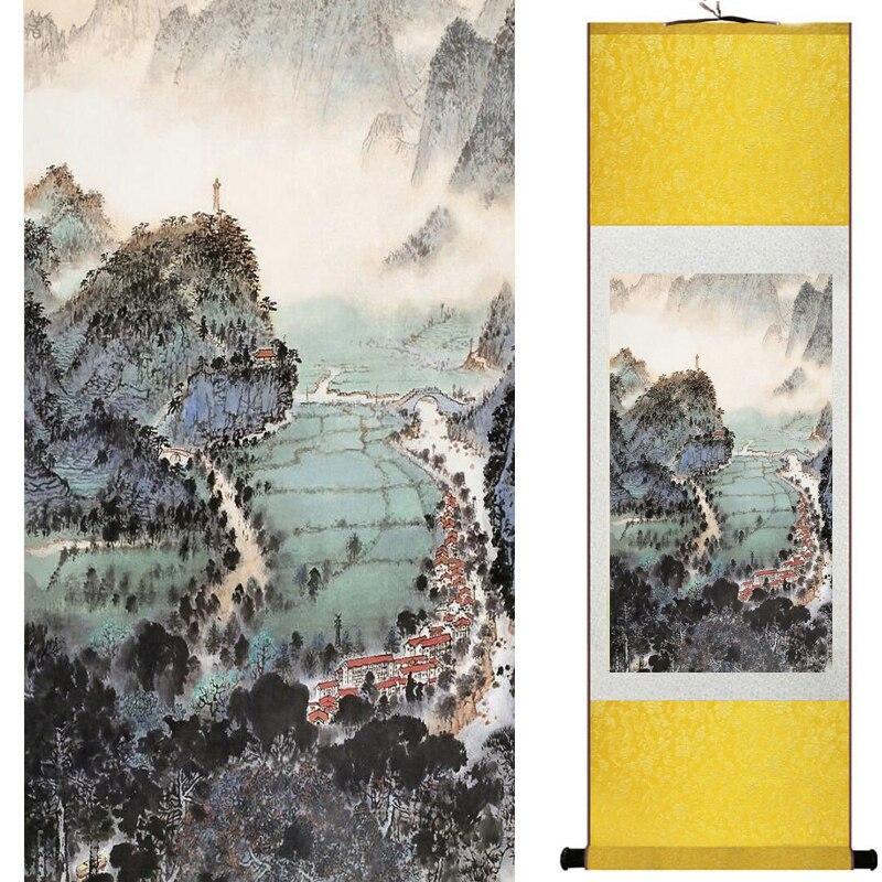 Chinese Art Scroll Painting Landscape Ancient Silk Picture Wall Ideas 18170-Chinese Style Finds™