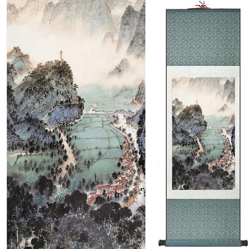 Chinese Art Scroll Painting Landscape Ancient Silk Picture Wall Ideas 18170-Chinese Style Finds™