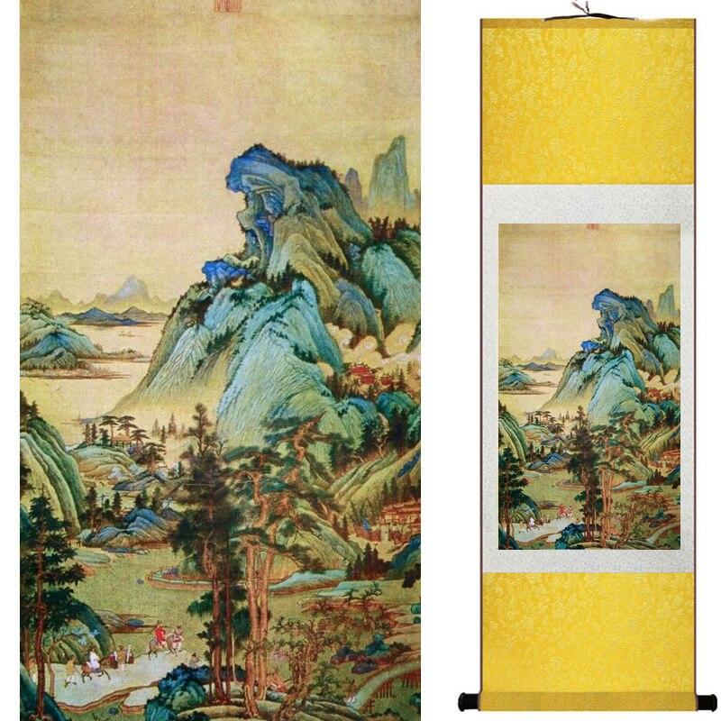 Chinese Art Scroll Painting Landscape Ancient Silk Picture Wall Ideas 18174-Chinese Style Finds™