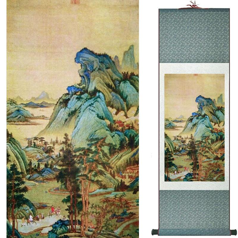 Chinese Art Scroll Painting Landscape Ancient Silk Picture Wall Ideas 18174-Chinese Style Finds™