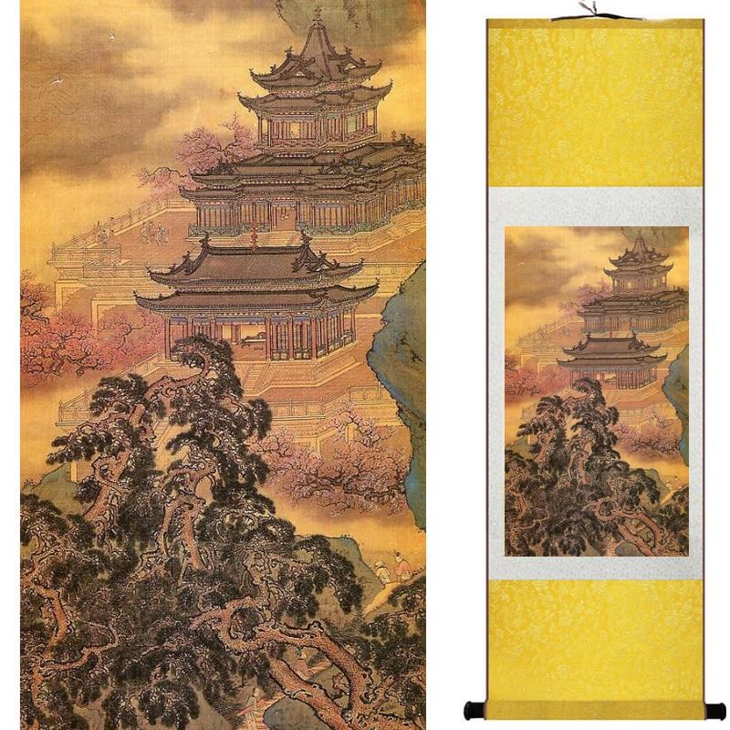 Chinese Art Scroll Painting Landscape Ancient Silk Picture Wall Ideas 18186-Chinese Style Finds™