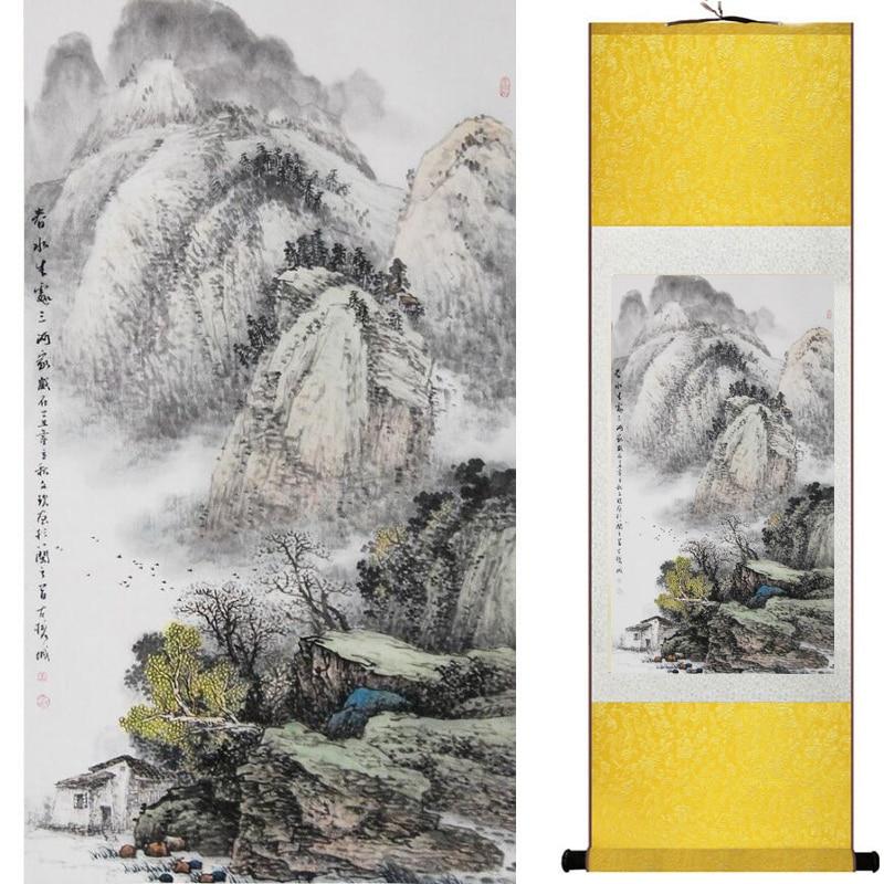 Chinese Art Scroll Painting Landscape Ancient Silk Picture Wall Ideas 18190-Chinese Style Finds™