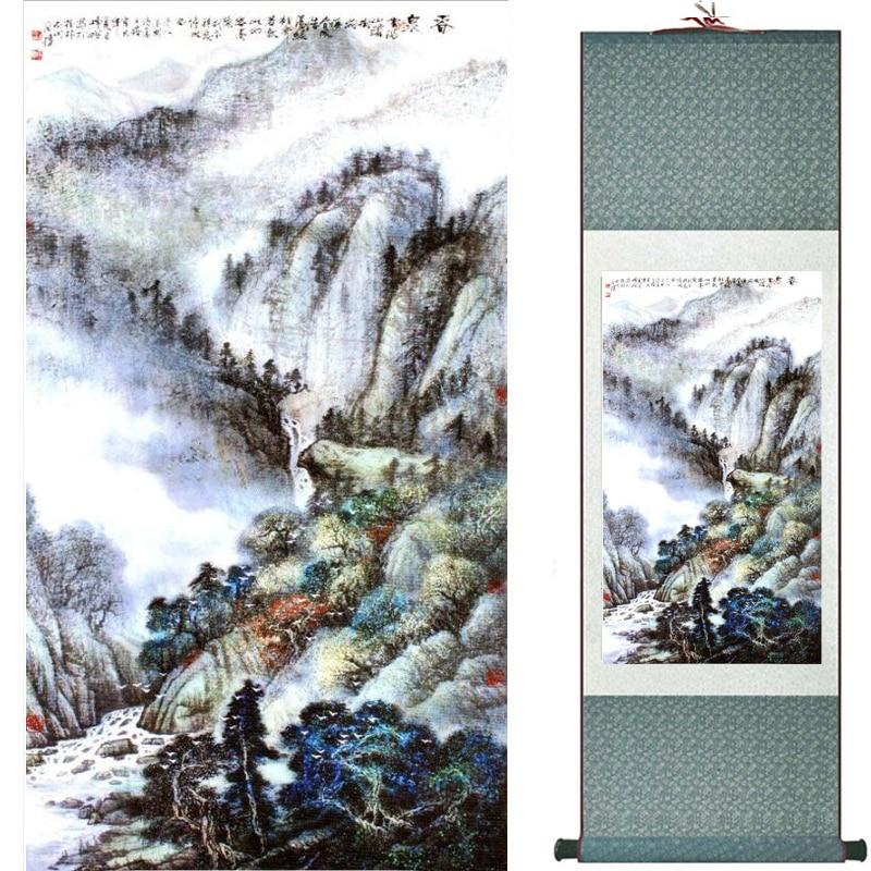 Chinese Art Scroll Painting Landscape Ancient Silk Picture Wall Ideas 18198-Chinese Style Finds™