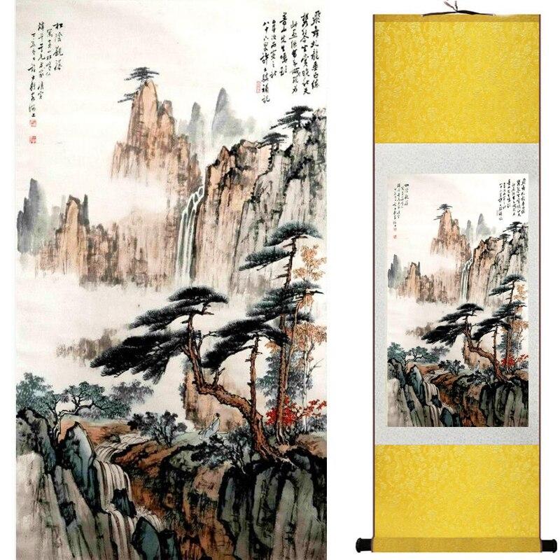 Chinese Art Scroll Painting Landscape Ancient Silk Picture Wall Ideas 18202-Chinese Style Finds™