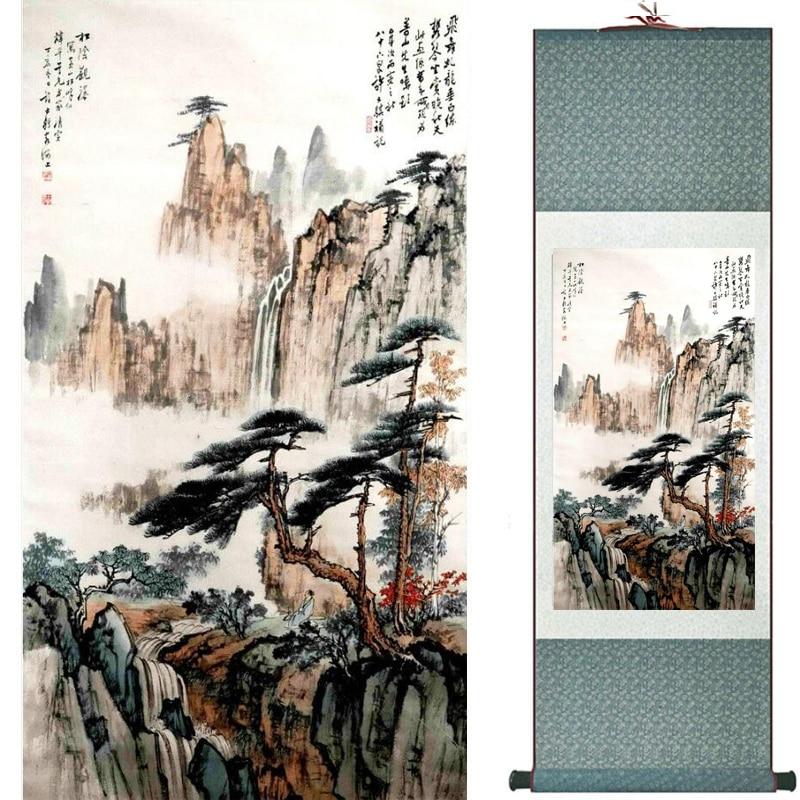 Chinese Art Scroll Painting Landscape Ancient Silk Picture Wall Ideas 18202-Chinese Style Finds™