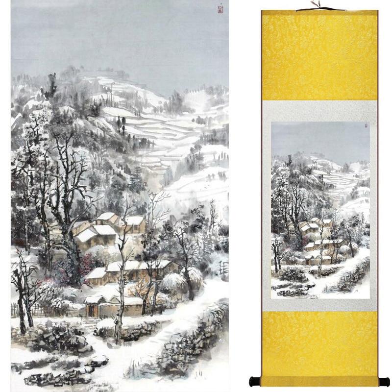 Chinese Art Scroll Painting Landscape Ancient Silk Picture Wall Ideas 18206-Chinese Style Finds™