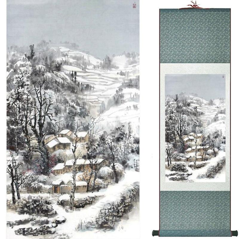 Chinese Art Scroll Painting Landscape Ancient Silk Picture Wall Ideas 18206-Chinese Style Finds™