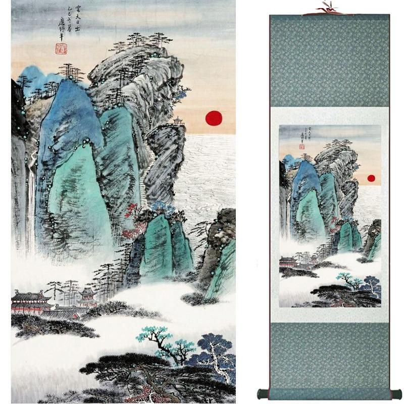 Chinese Art Scroll Painting Landscape Ancient Silk Picture Wall Ideas 18210-Chinese Style Finds™