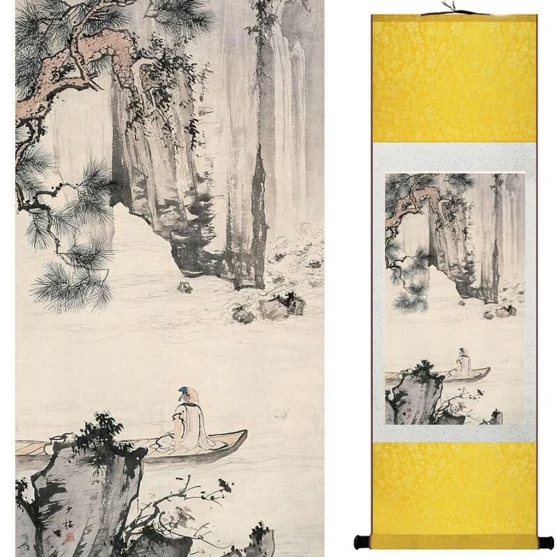 Chinese Art Scroll Painting Landscape Ancient Silk Picture Wall Ideas 18234-Chinese Style Finds™