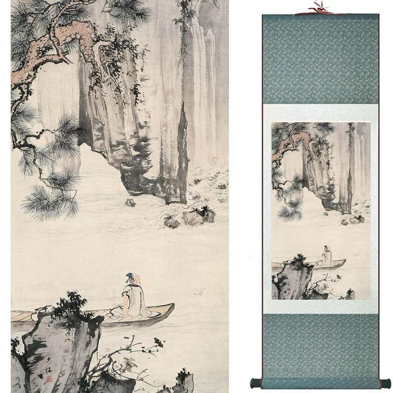 Chinese Art Scroll Painting Landscape Ancient Silk Picture Wall Ideas 18234-Chinese Style Finds™