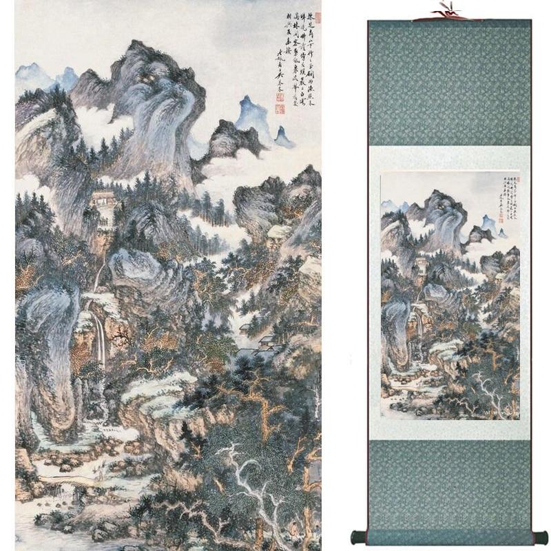 Chinese Art Scroll Painting Landscape Ancient Silk Picture Wall Ideas 18246-Chinese Style Finds™