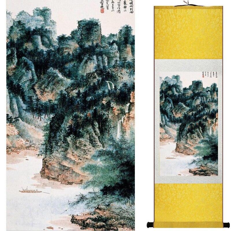 Chinese Art Scroll Painting Landscape Ancient Silk Picture Wall Ideas 18680-Chinese Style Finds™