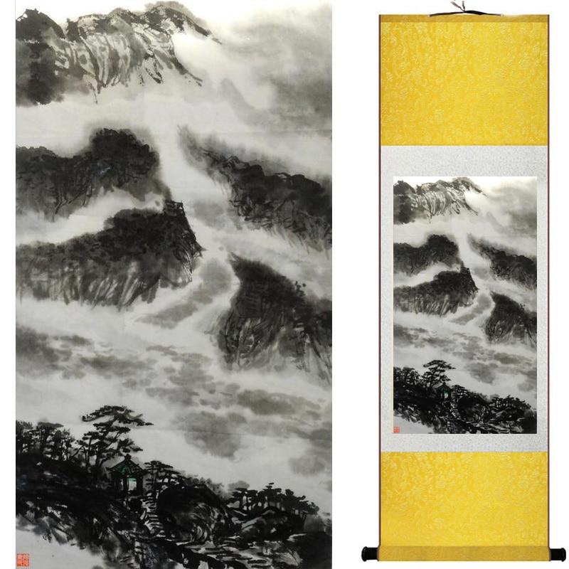 Chinese Art Scroll Painting Landscape Ancient Silk Picture Wall Ideas 18684-Chinese Style Finds™