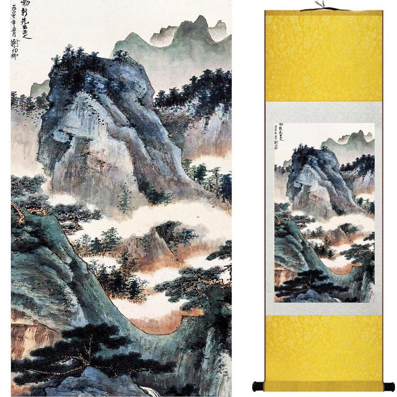 Chinese Art Scroll Painting Landscape Ancient Silk Picture Wall Ideas 18688-Chinese Style Finds™