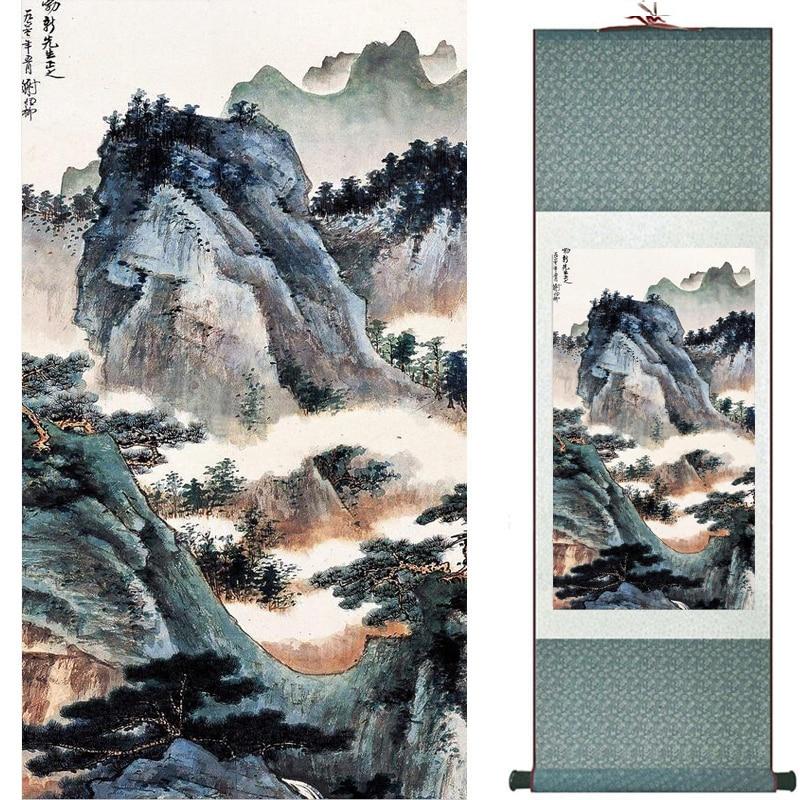 Chinese Art Scroll Painting Landscape Ancient Silk Picture Wall Ideas 18688-Chinese Style Finds™