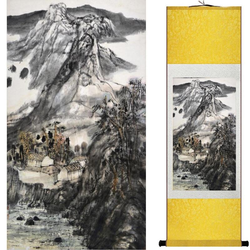 Chinese Art Scroll Painting Landscape Ancient Silk Picture Wall Ideas 18696-Chinese Style Finds™