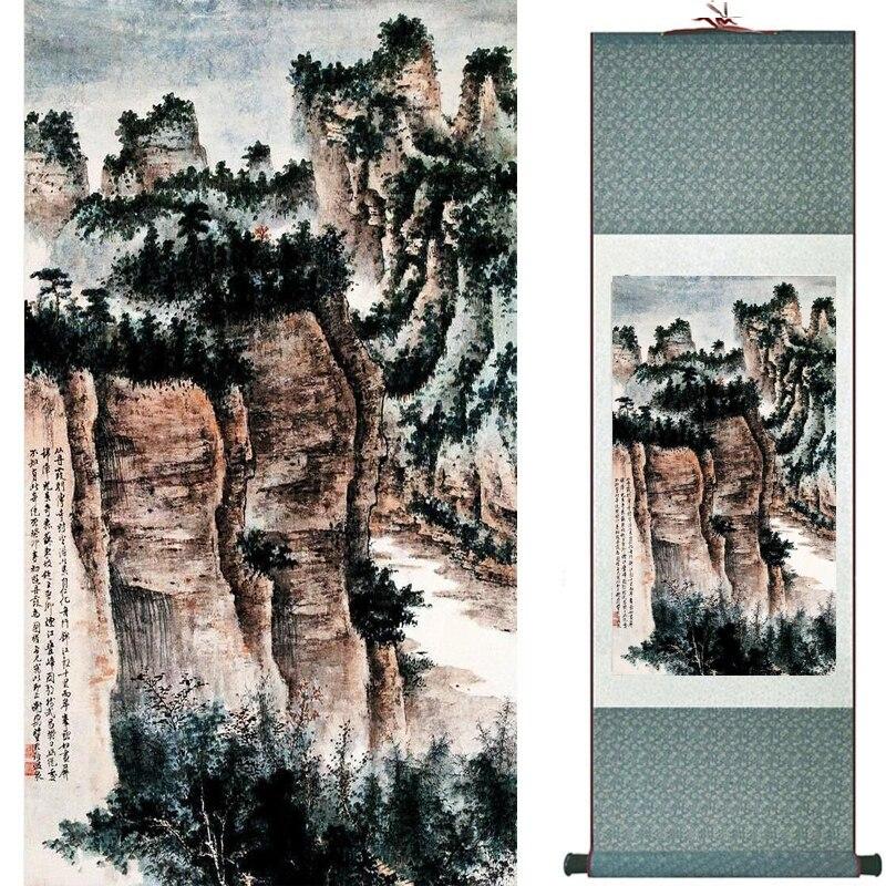 Chinese Art Scroll Painting Landscape Ancient Silk Picture Wall Ideas 18708-Chinese Style Finds™