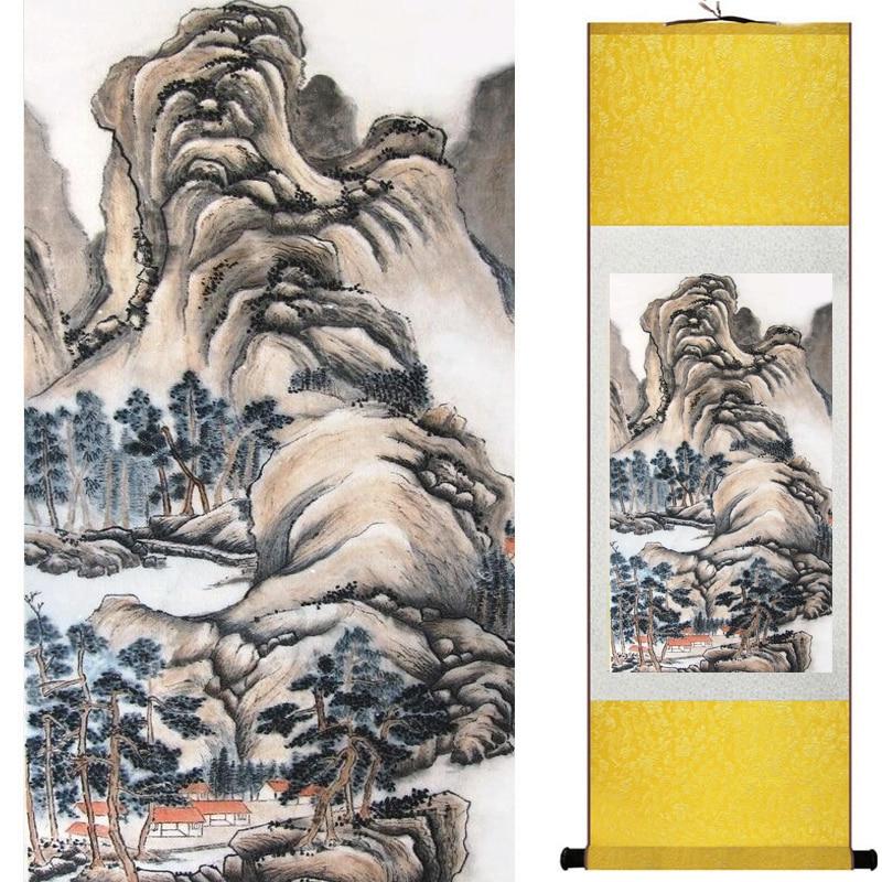 Chinese Art Scroll Painting Landscape Ancient Silk Picture Wall Ideas 19060-Chinese Style Finds™