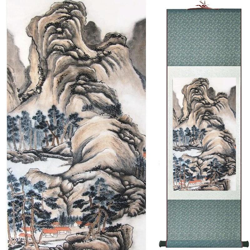 Chinese Art Scroll Painting Landscape Ancient Silk Picture Wall Ideas 19060-Chinese Style Finds™