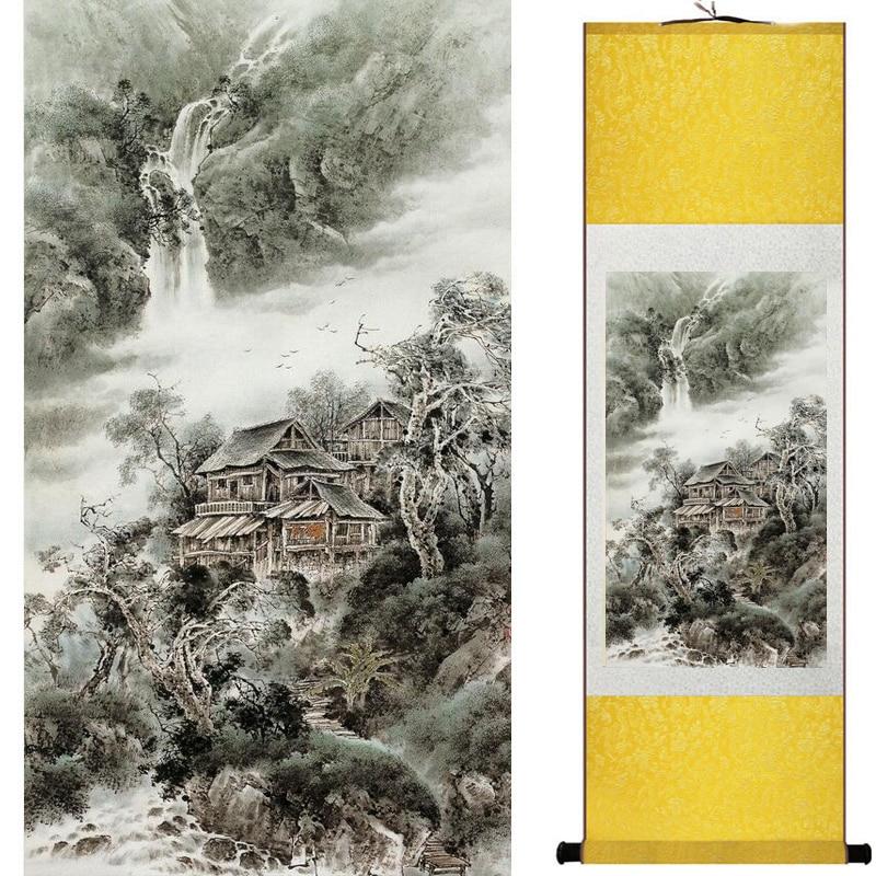 Chinese Art Scroll Painting Landscape Ancient Silk Picture Wall Ideas 19068-Chinese Style Finds™