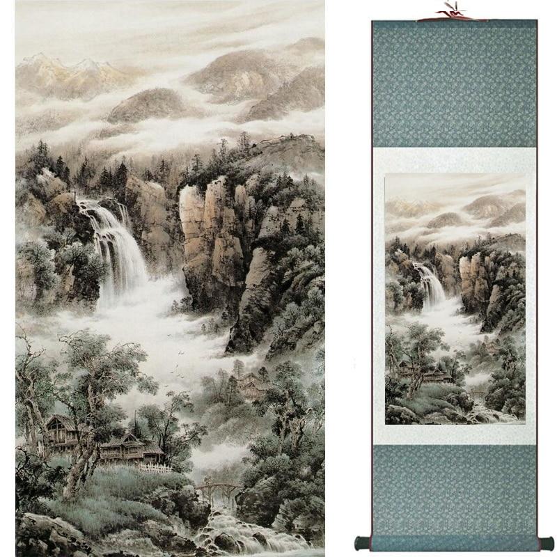 Chinese Art Scroll Painting Landscape Ancient Silk Picture Wall Ideas 19072-Chinese Style Finds™