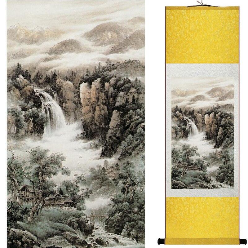 Chinese Art Scroll Painting Landscape Ancient Silk Picture Wall Ideas 19072-Chinese Style Finds™