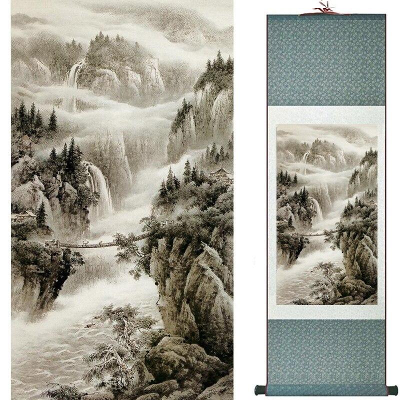 Chinese Art Scroll Painting Landscape Ancient Silk Picture Wall Ideas 19076-Chinese Style Finds™