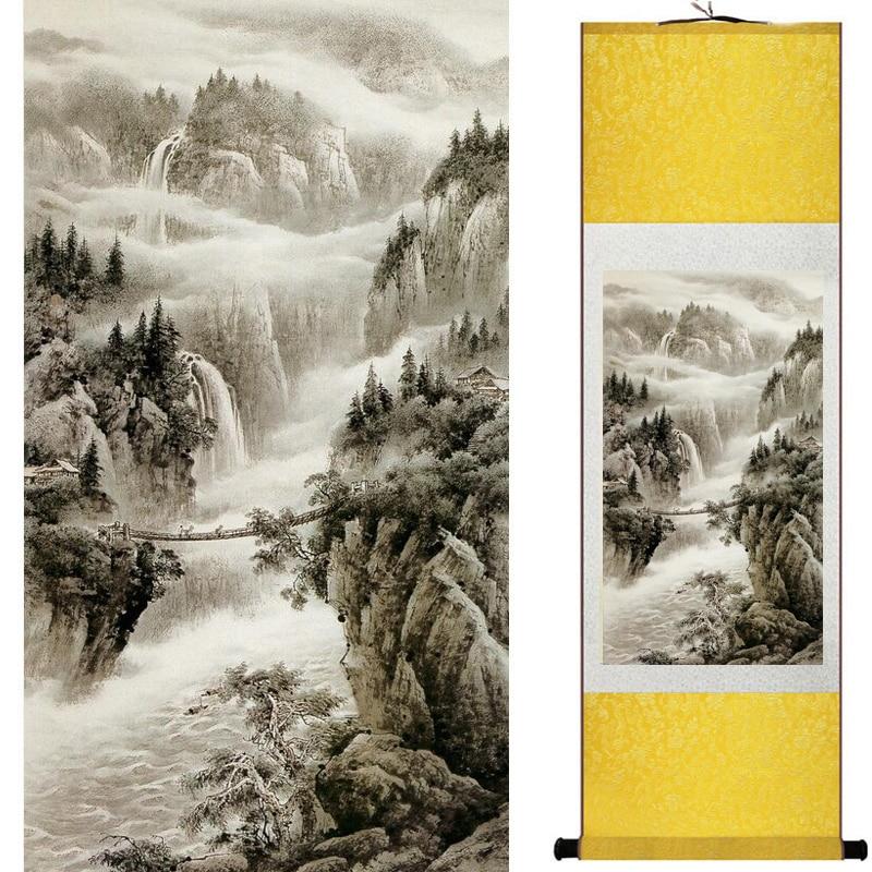 Chinese Art Scroll Painting Landscape Ancient Silk Picture Wall Ideas 19076-Chinese Style Finds™