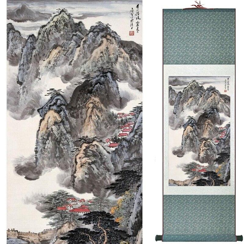 Chinese Art Scroll Painting Landscape Ancient Silk Picture Wall Ideas 19084-Chinese Style Finds™