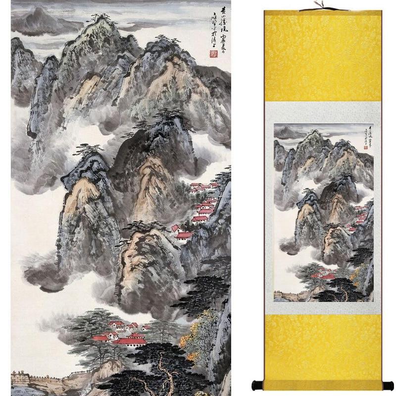 Chinese Art Scroll Painting Landscape Ancient Silk Picture Wall Ideas 19084-Chinese Style Finds™