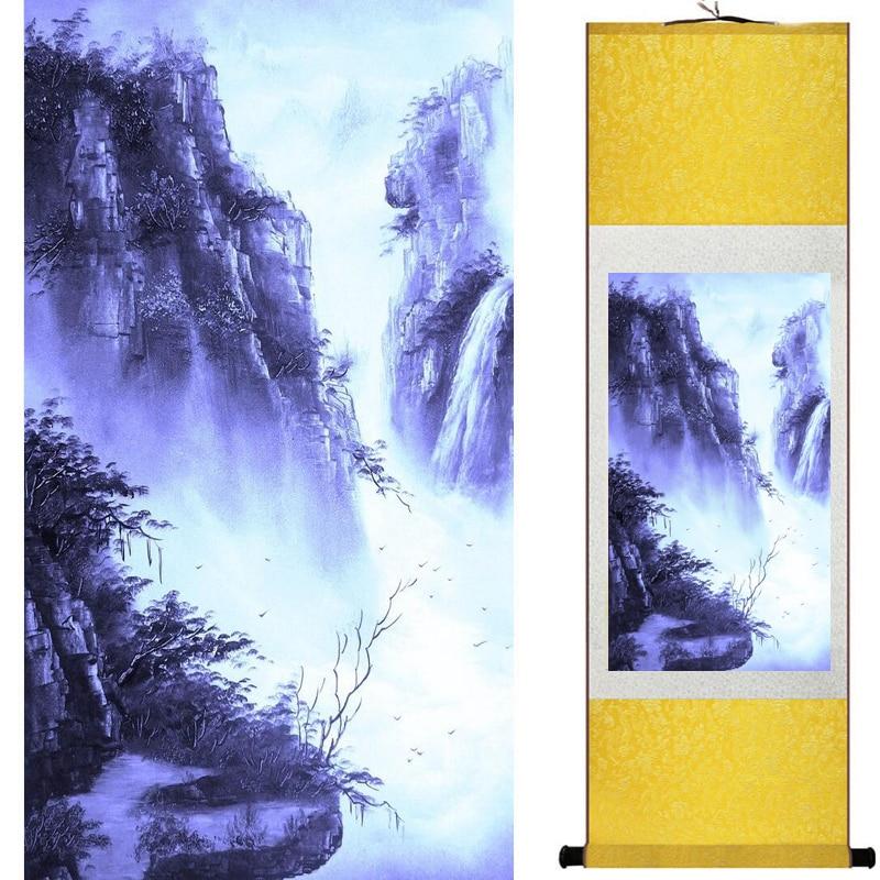 Chinese Art Scroll Painting Landscape Ancient Silk Picture Wall Ideas 19088-Chinese Style Finds™