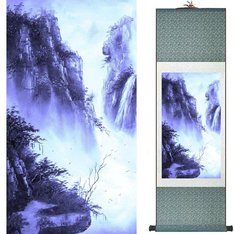 Chinese Art Scroll Painting Landscape Ancient Silk Picture Wall Ideas 19088-Chinese Style Finds™