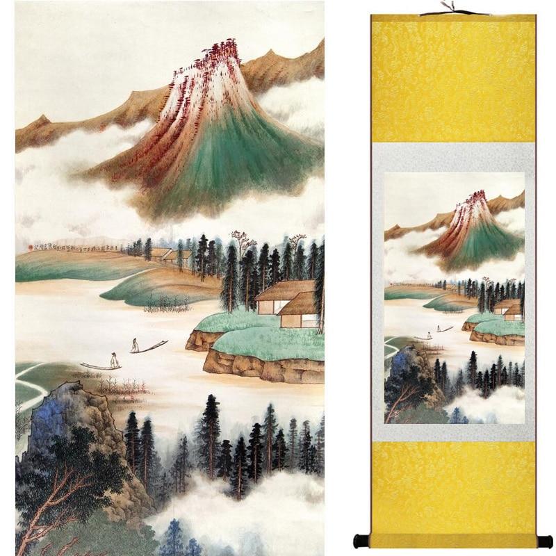 Chinese Art Scroll Painting Landscape Ancient Silk Picture Wall Ideas 19092-Chinese Style Finds™