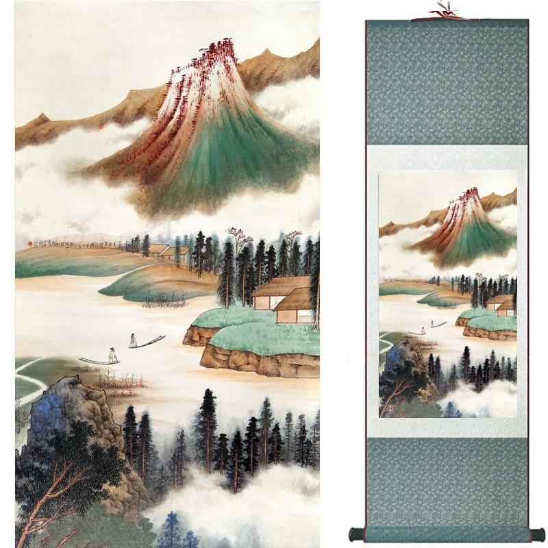 Chinese Art Scroll Painting Landscape Ancient Silk Picture Wall Ideas 19092-Chinese Style Finds™