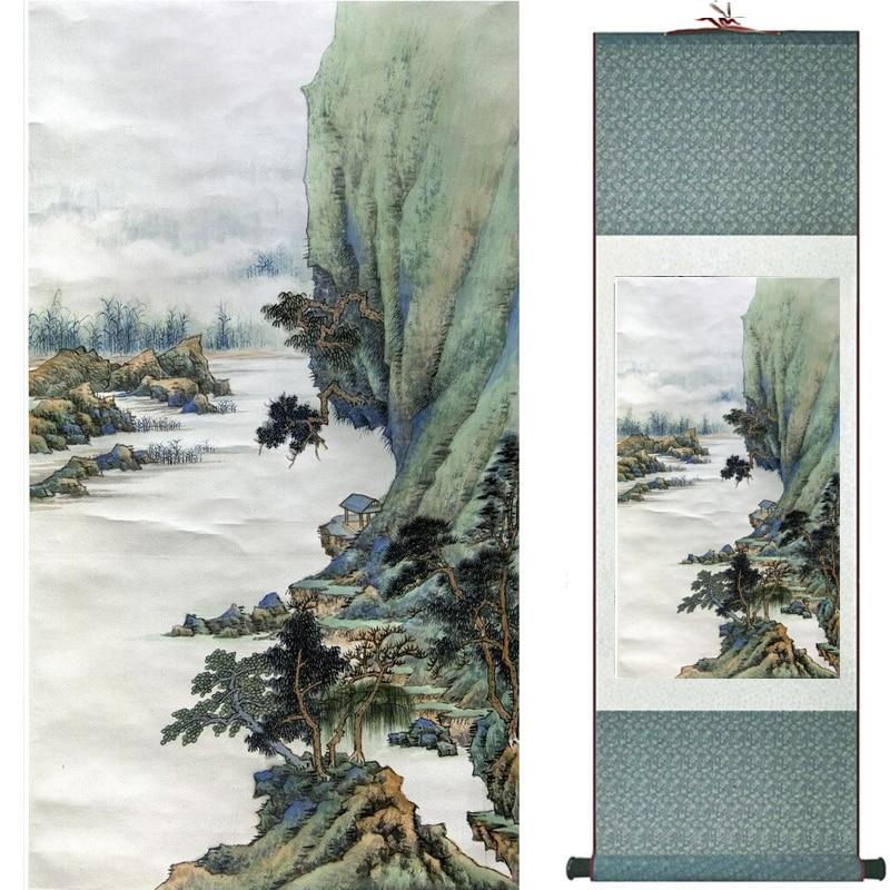 Chinese Art Scroll Painting Landscape Ancient Silk Picture Wall Ideas 19096-Chinese Style Finds™