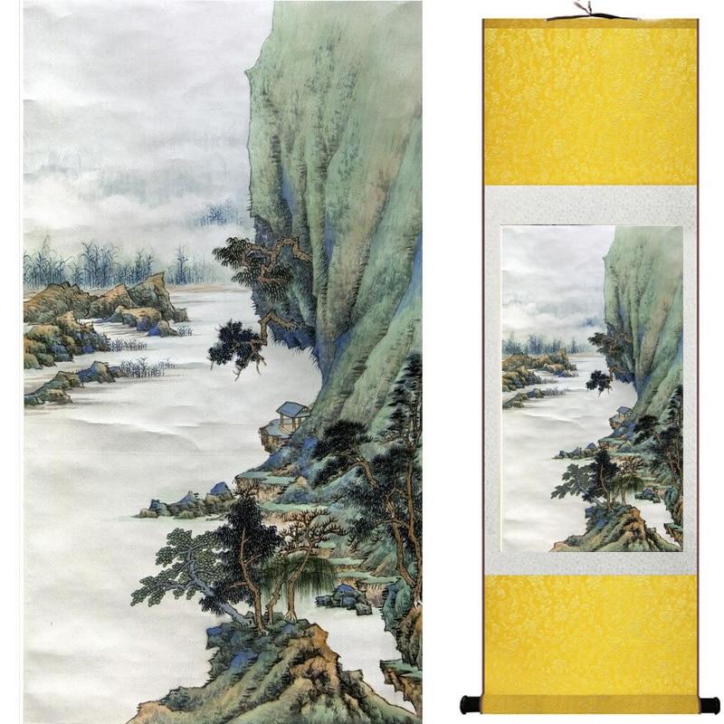 Chinese Art Scroll Painting Landscape Ancient Silk Picture Wall Ideas 19096-Chinese Style Finds™