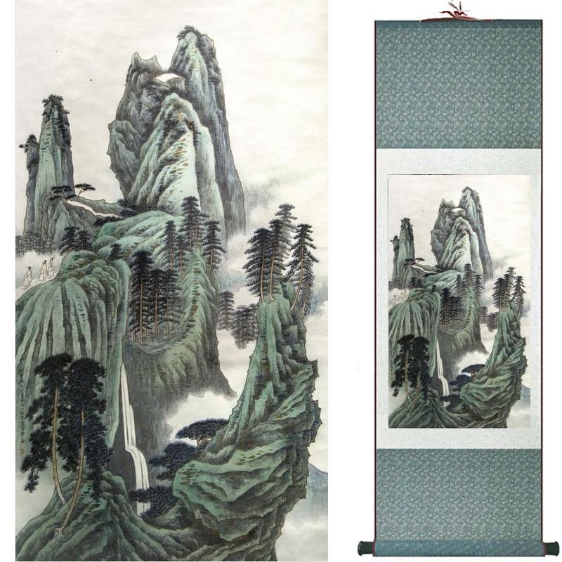 Chinese Art Scroll Painting Landscape Ancient Silk Picture Wall Ideas 19100-Chinese Style Finds™