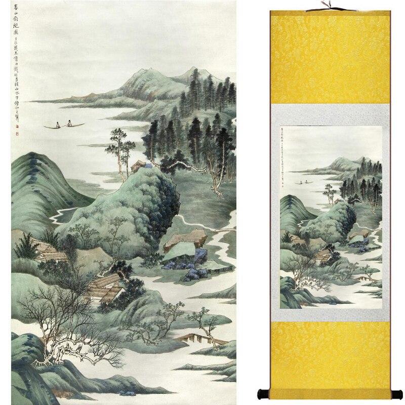 Chinese Art Scroll Painting Landscape Ancient Silk Picture Wall Ideas 19104-Chinese Style Finds™