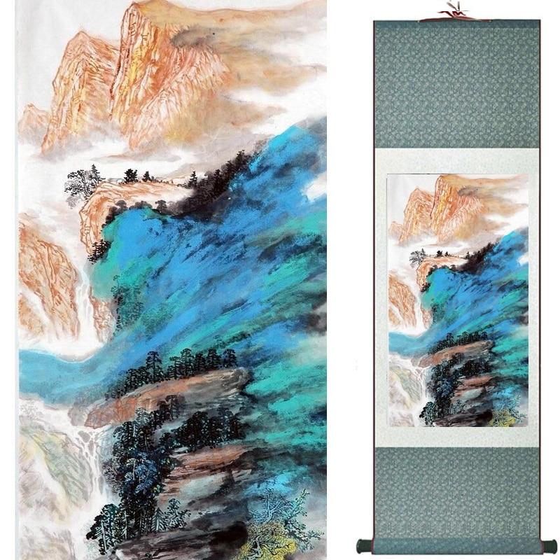 Chinese Art Scroll Painting Landscape Ancient Silk Picture Wall Ideas 19108-Chinese Style Finds™