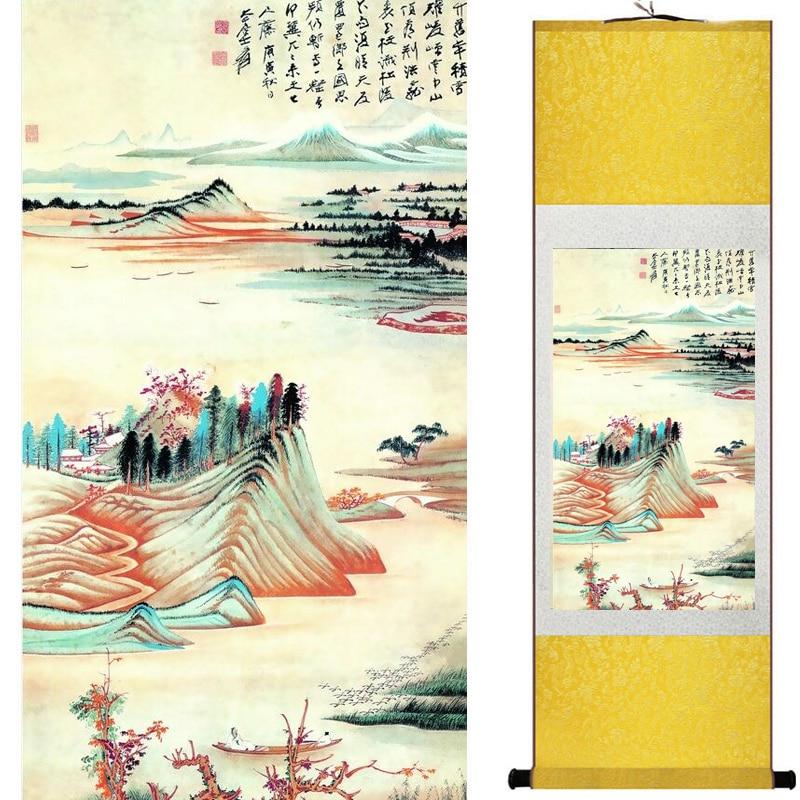 Chinese Art Scroll Painting Landscape Ancient Silk Picture Wall Ideas 19112-Chinese Style Finds™