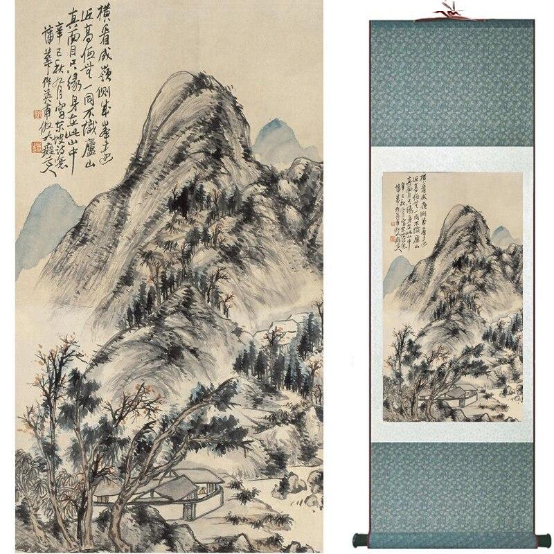 Chinese Art Scroll Painting Landscape Ancient Silk Picture Wall Ideas 19120-Chinese Style Finds™