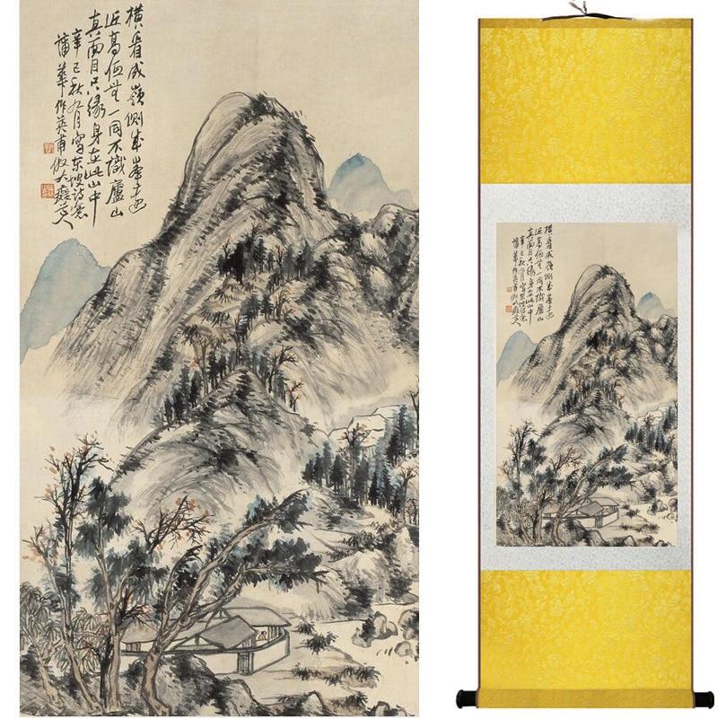 Chinese Art Scroll Painting Landscape Ancient Silk Picture Wall Ideas 19120-Chinese Style Finds™