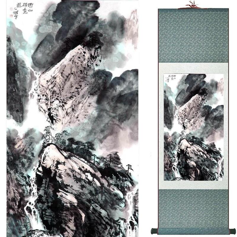 Chinese Art Scroll Painting Landscape Ancient Silk Picture Wall Ideas 19124-Chinese Style Finds™