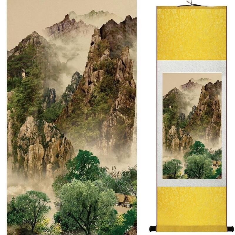 Chinese Art Scroll Painting Landscape Ancient Silk Picture Wall Ideas 19298-Chinese Style Finds™