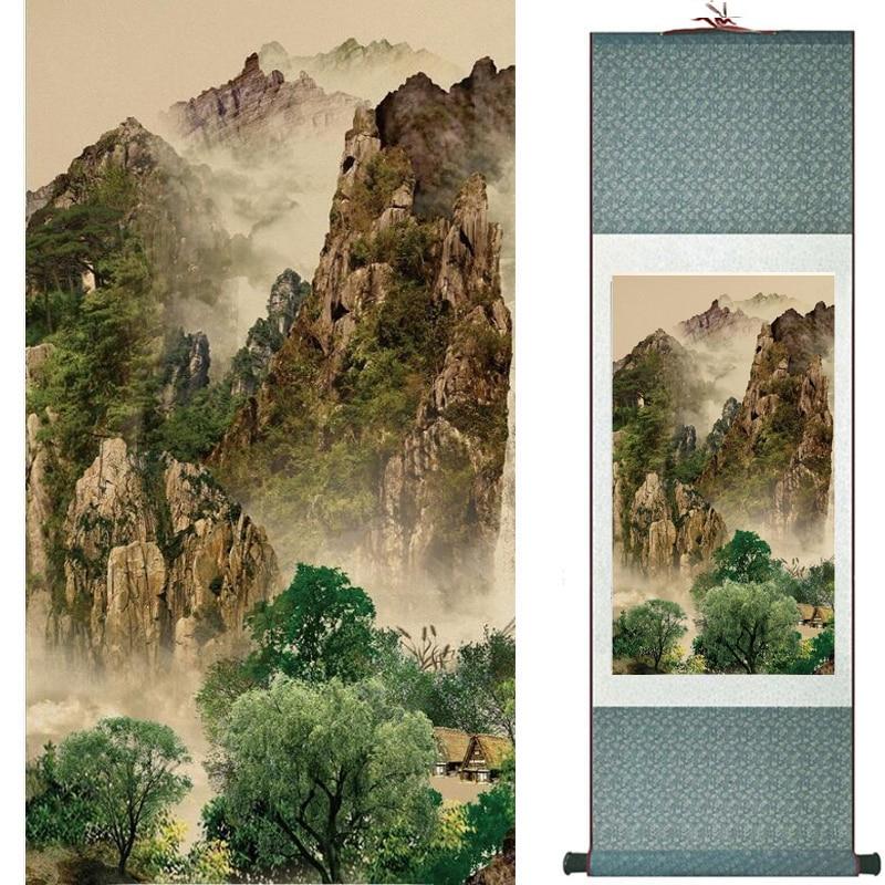 Chinese Art Scroll Painting Landscape Ancient Silk Picture Wall Ideas 19298-Chinese Style Finds™