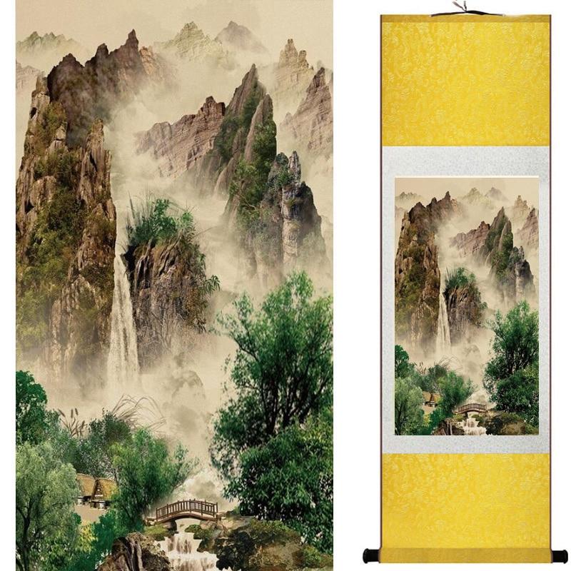 Chinese Art Scroll Painting Landscape Ancient Silk Picture Wall Ideas 19306-Chinese Style Finds™