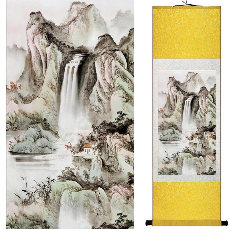 Chinese Art Scroll Painting Landscape Ancient Silk Picture Wall Ideas 19310-Chinese Style Finds™