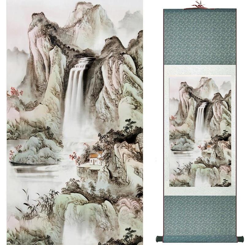 Chinese Art Scroll Painting Landscape Ancient Silk Picture Wall Ideas 19310-Chinese Style Finds™